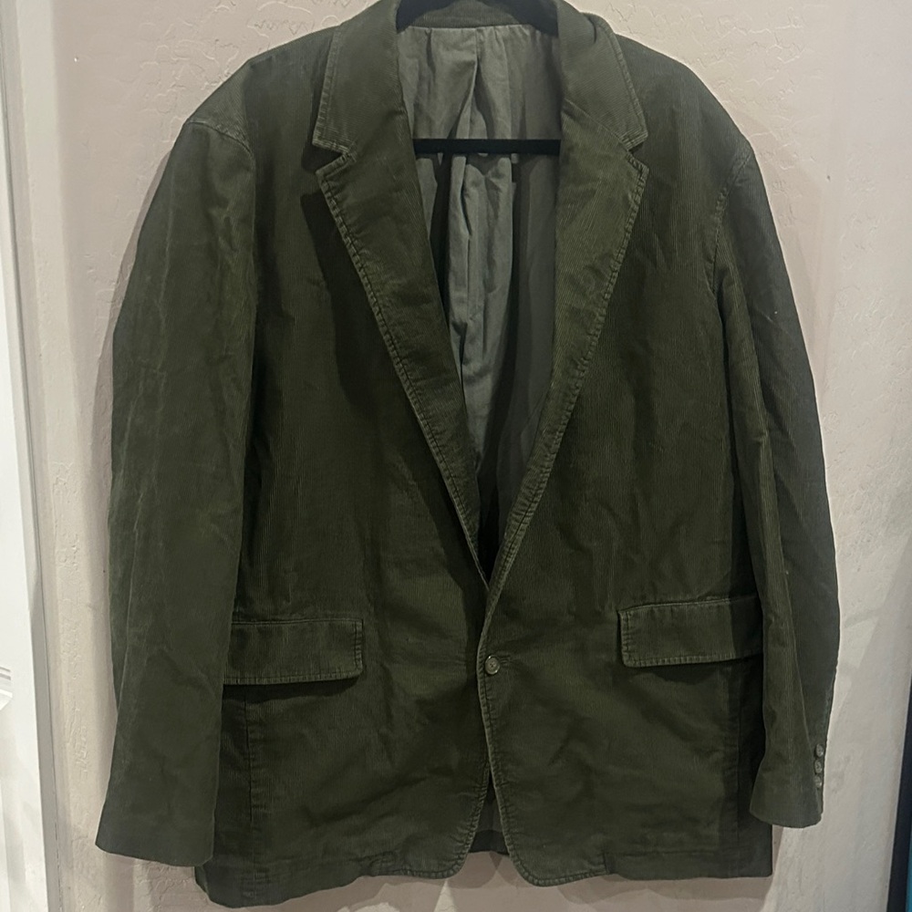 J. Crew Men's Olive Corduroy Military-Inspired Field Blazer